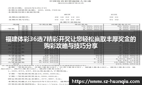 福建体彩36选7精彩开奖让您轻松赢取丰厚奖金的购彩攻略与技巧分享